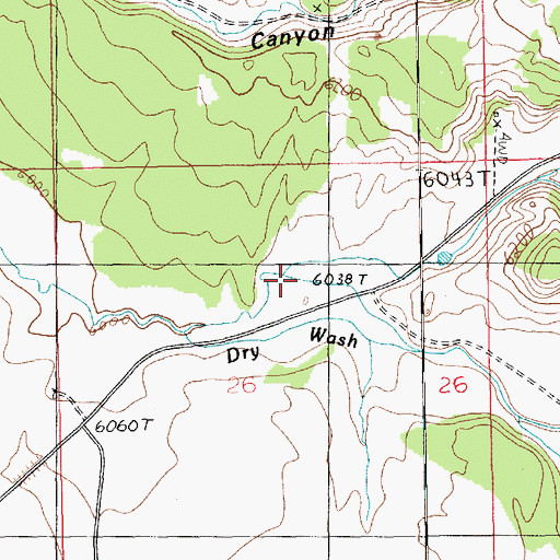 Topographic Map of Dry Wash, UT