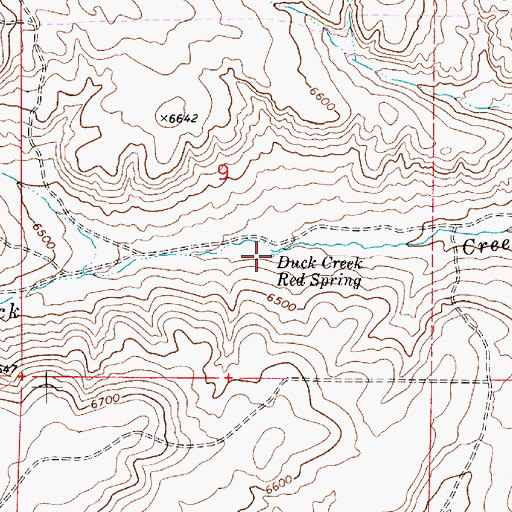Topographic Map of Duck Creek Red Spring, UT