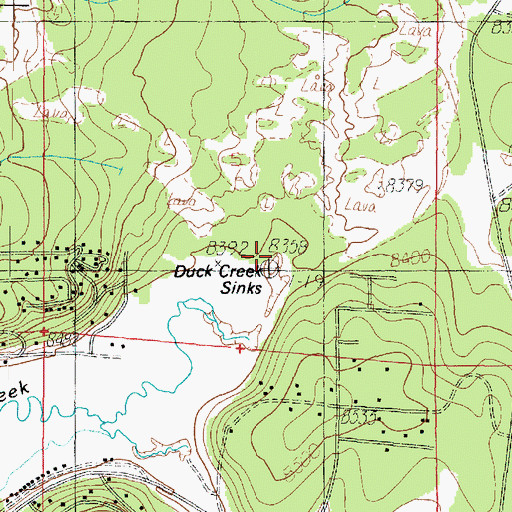 Topographic Map of Duck Creek Sinks, UT
