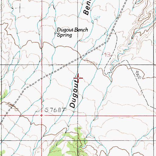 Topographic Map of Dugout Bench, UT