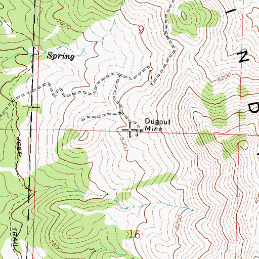 Topographic Map of Dugout Mine, UT
