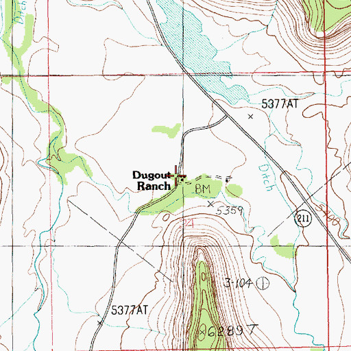 Topographic Map of Dugout Ranch, UT