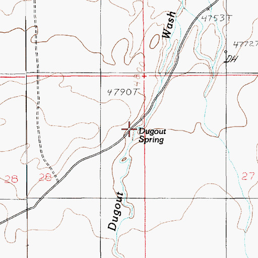 Topographic Map of Dugout Spring, UT