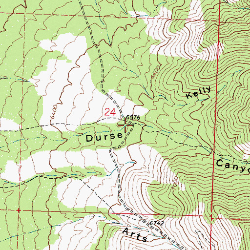Topographic Map of Durse Canyon, UT