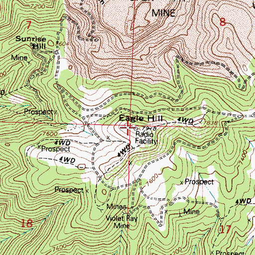 Topographic Map of Eagle Hill, UT