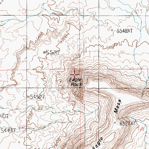 Topographic Map of Eagle Rock, UT