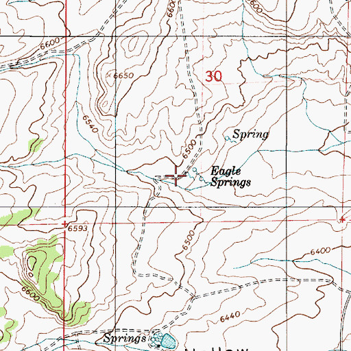 Topographic Map of Eagle Springs, UT