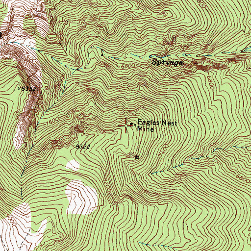 Topographic Map of Eagles Nest Mine, UT
