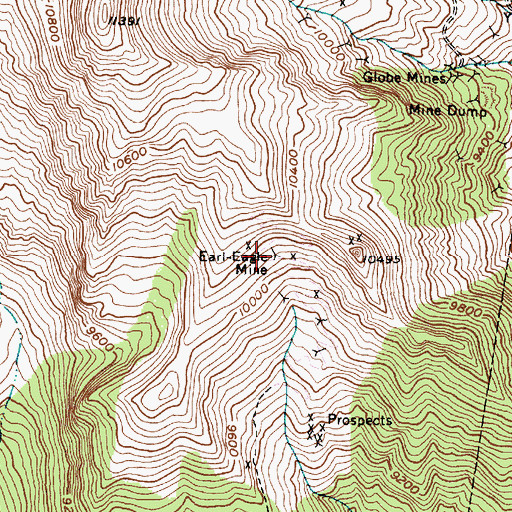 Topographic Map of Earl-Eagle Mine, UT