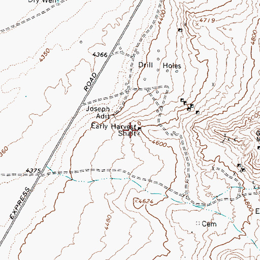 Topographic Map of Early Harvest Shaft, UT