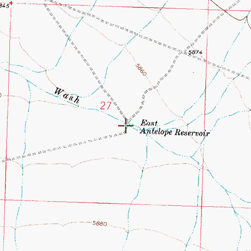 Topographic Map of East Antelope Reservoir, UT