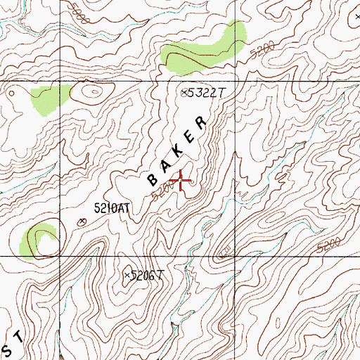 Topographic Map of East Baker Bench, UT