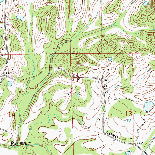 Topographic Map of Oak Wood School (historical), AL