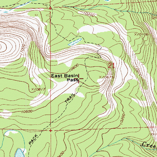 Topographic Map of East Basin Pass, UT