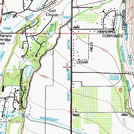 Topographic Map of East Bench Ditch, UT