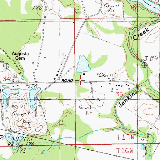 Topographic Map of Old Augusta (historical), AL
