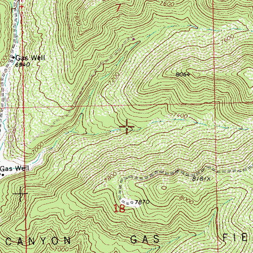 Topographic Map of East Canyon Gas Field, UT
