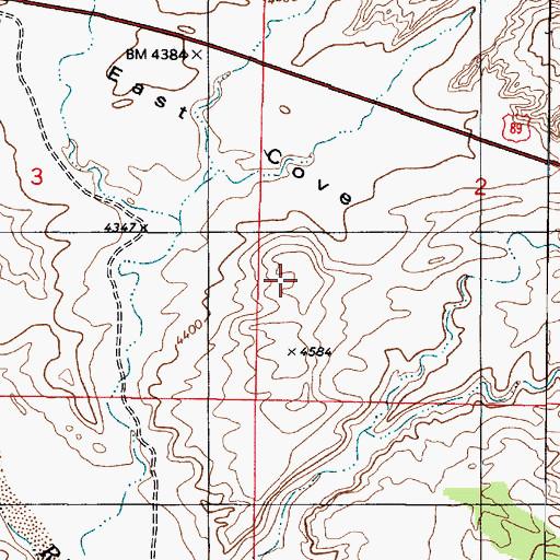 Topographic Map of East Cove, UT