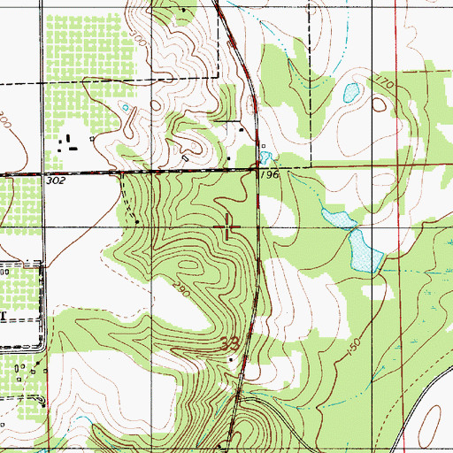Topographic Map of Old Augusta Church, AL
