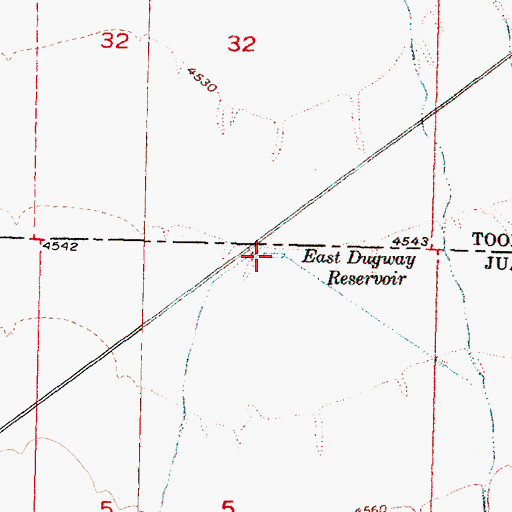Topographic Map of East Dugway Reservoir, UT