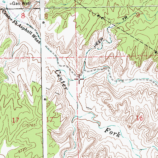 Topographic Map of East Fork Asphalt Wash, UT