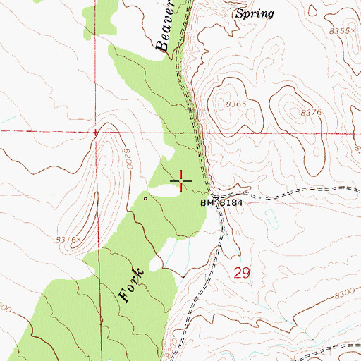 Topographic Map of East Fork Beaver Creek, UT