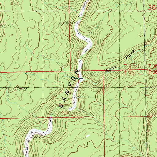 Topographic Map of East Fork Coal Bed Canyon, UT
