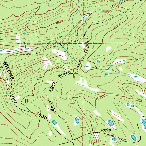 Topographic Map of East Fork Pinto Lake Trail, UT