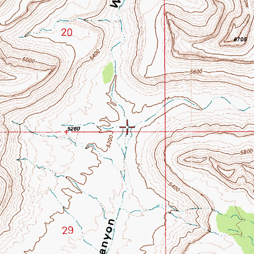 Topographic Map of East Fork Red Canyon, UT
