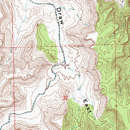 Topographic Map of East Fork Saddletree Draw, UT