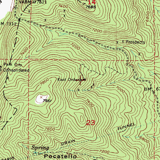 Topographic Map of East Ontario, UT