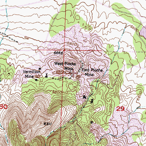 Topographic Map of East Pioche Mine, UT
