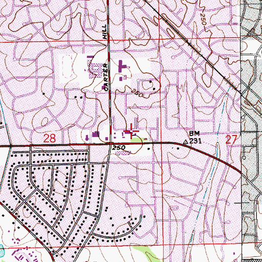 Topographic Map of Old Town Shopping Center, AL