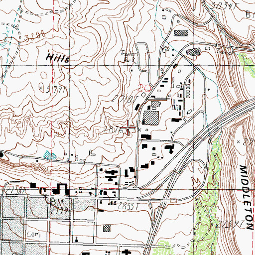 Topographic Map of East Saint George Springs, UT