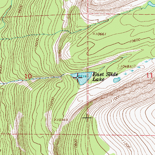 Topographic Map of East Slide Lake, UT