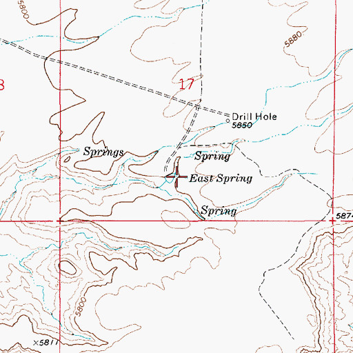 Topographic Map of East Spring, UT
