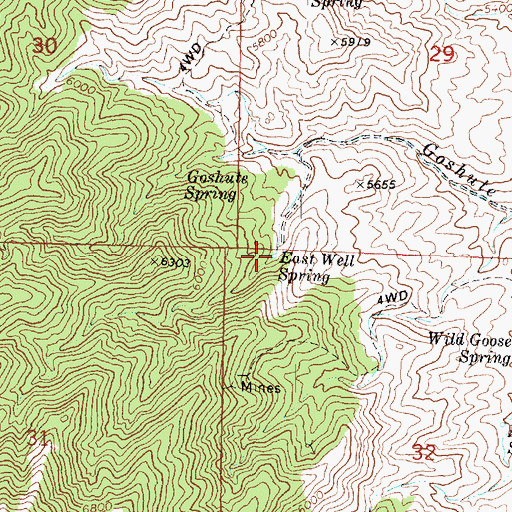 Topographic Map of East Well Spring, UT