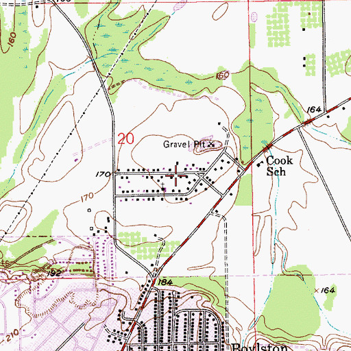 Topographic Map of Open Acres, AL