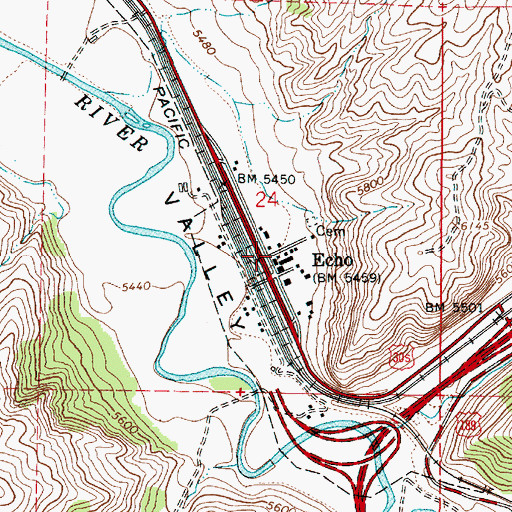 Topographic Map of Echo, UT