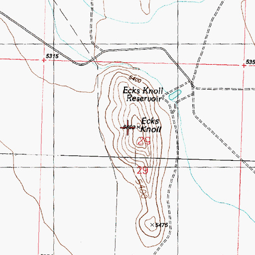 Topographic Map of Ecks Knoll, UT