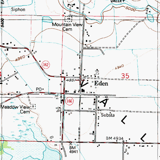 Topographic Map of Eden, UT