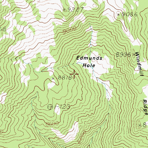 Topographic Map of Edmunds Hole, UT