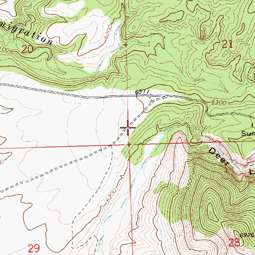 Topographic Map of Deer Lodge Canyon, UT