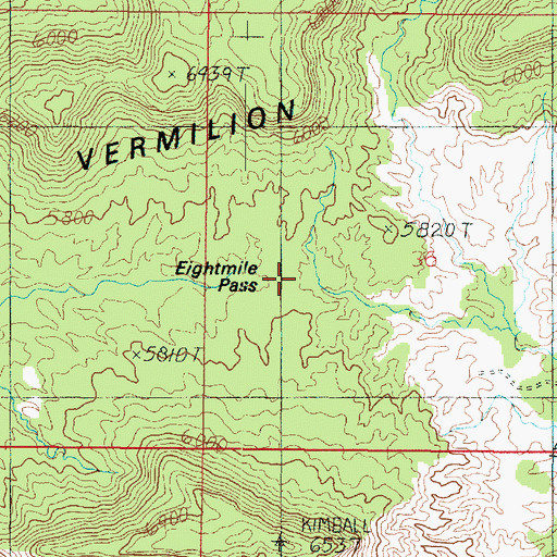 Topographic Map of Eightmile Pass, UT