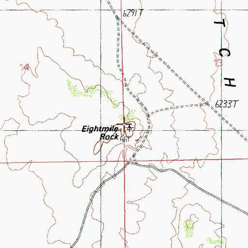 Topographic Map of Eightmile Rock, UT