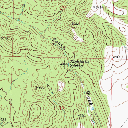 Topographic Map of Eightmile Spring, UT