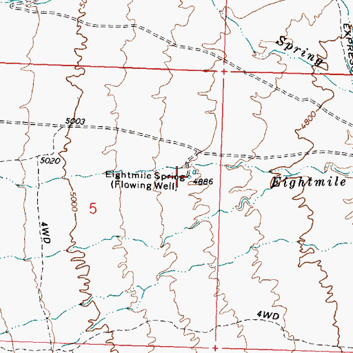 Topographic Map of Eightmile Spring, UT