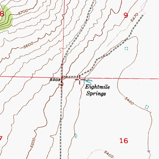 Topographic Map of Eightmile Springs, UT