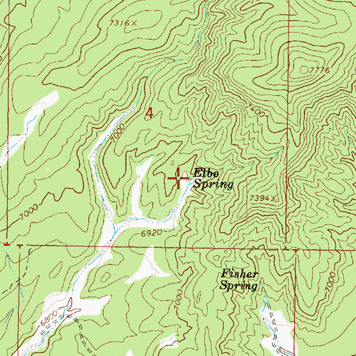 Topographic Map of Elbo Spring, UT