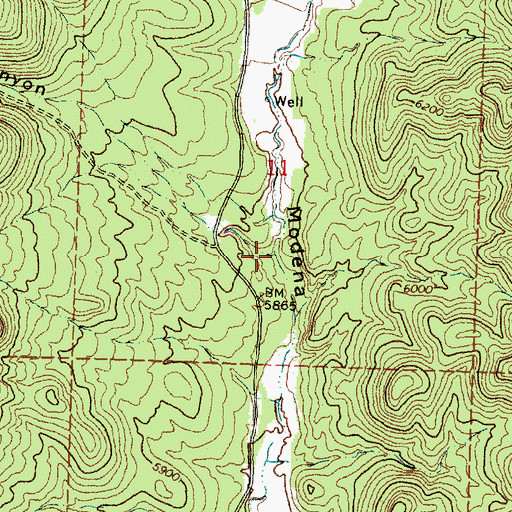 Topographic Map of Elderberry Canyon, UT